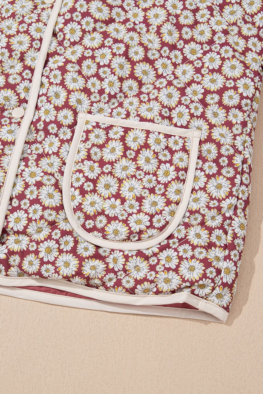 Chic pink floral coat with pockets - Love Salve